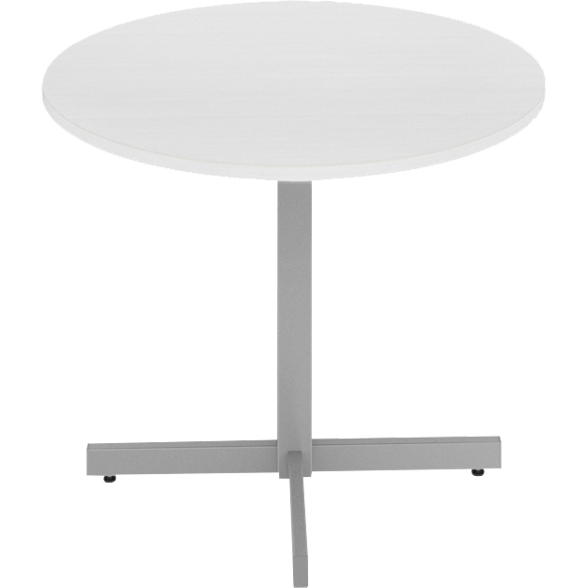 Table ronde à hauteur réglable Newland, 36" lo x 36" la x 29" h, Dessus de 1", Stratifié/Polypropylène, Blanc