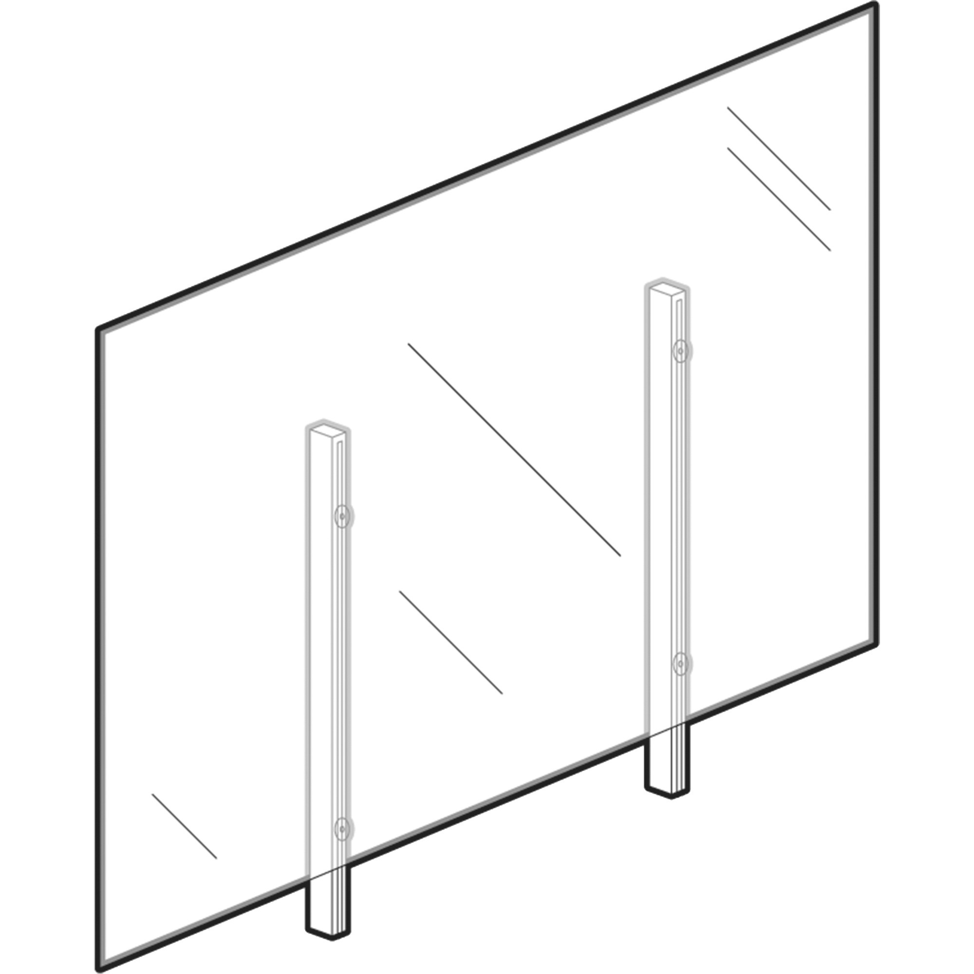 Vitre hygiénique, 48" la x 36" h
