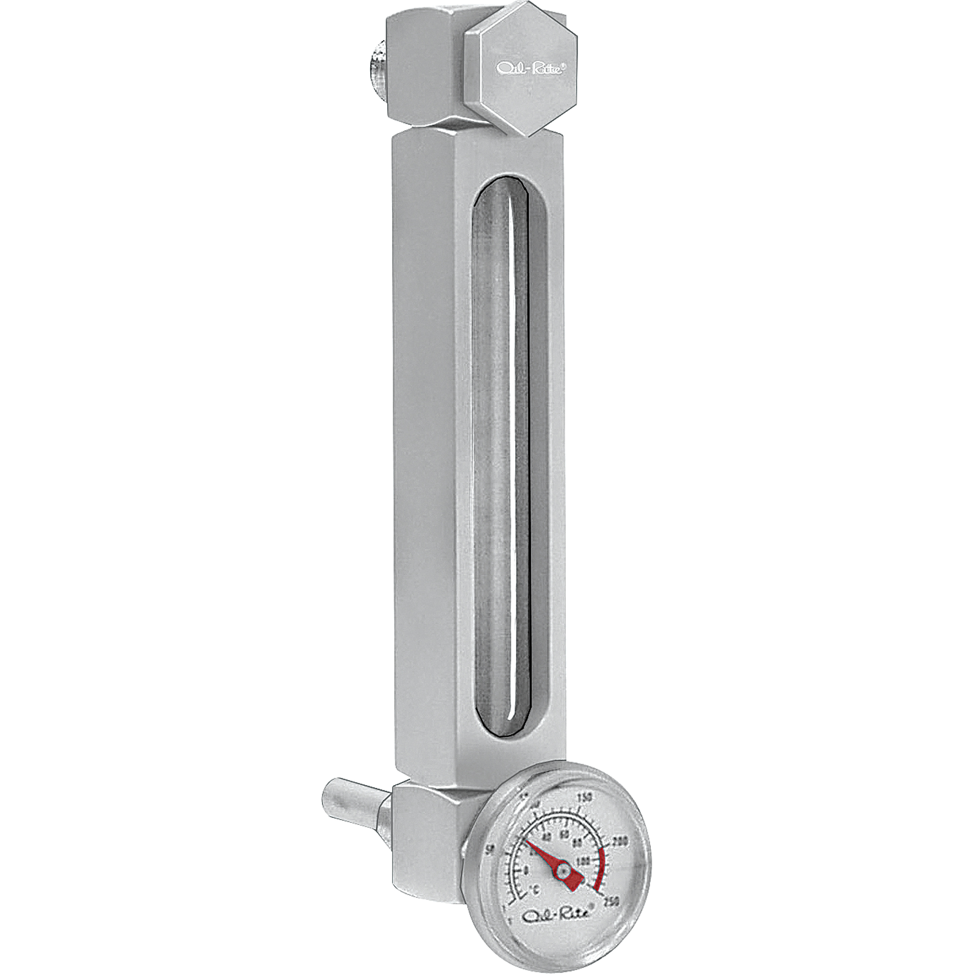 Indicateur de niveau à liquide en Aluminium, Fileté, 10" lo, 205°F (96,11° C)