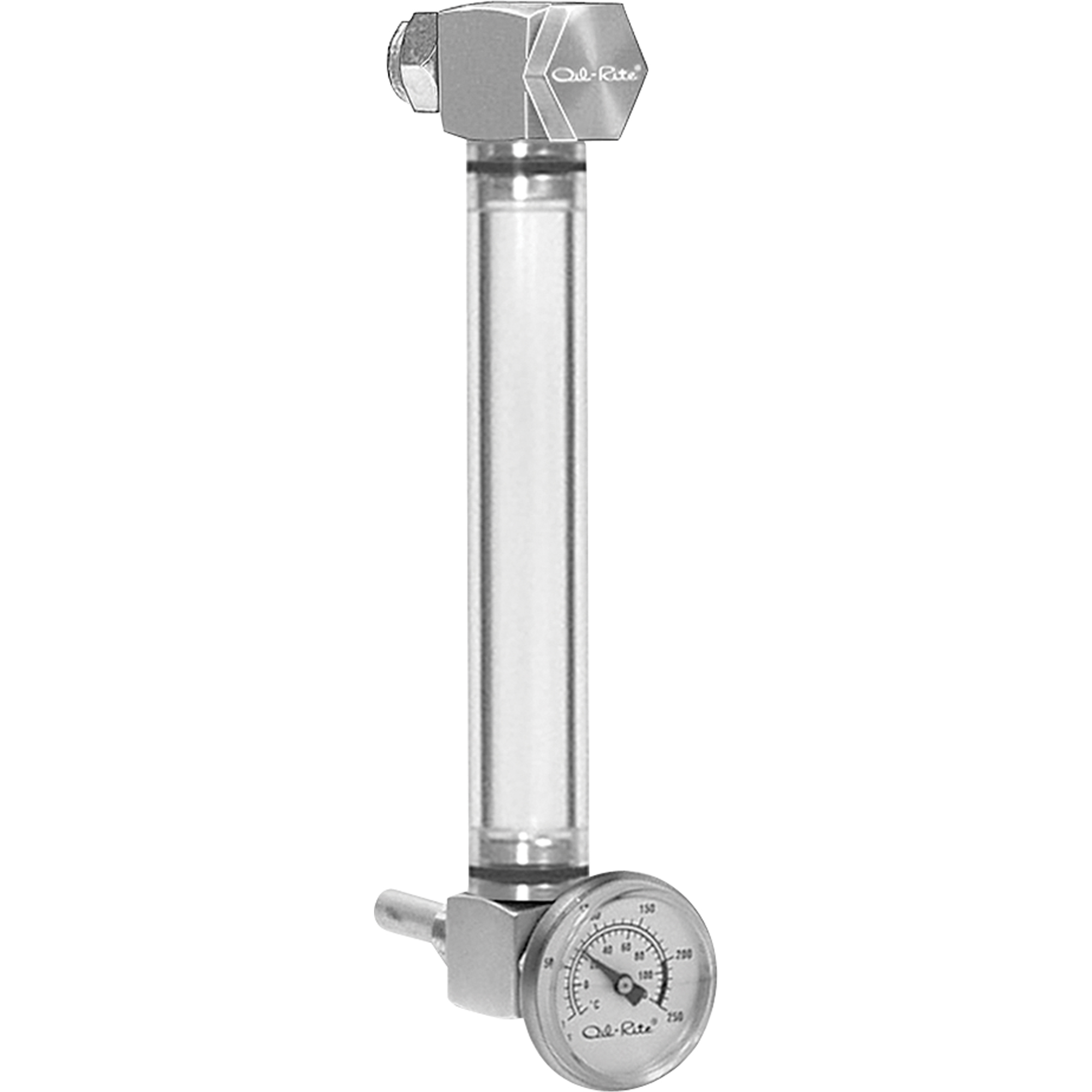 Indicateur de niveau à liquide en Rond Nylon, Fileté, 10" lo, 205°F (96,11° C)