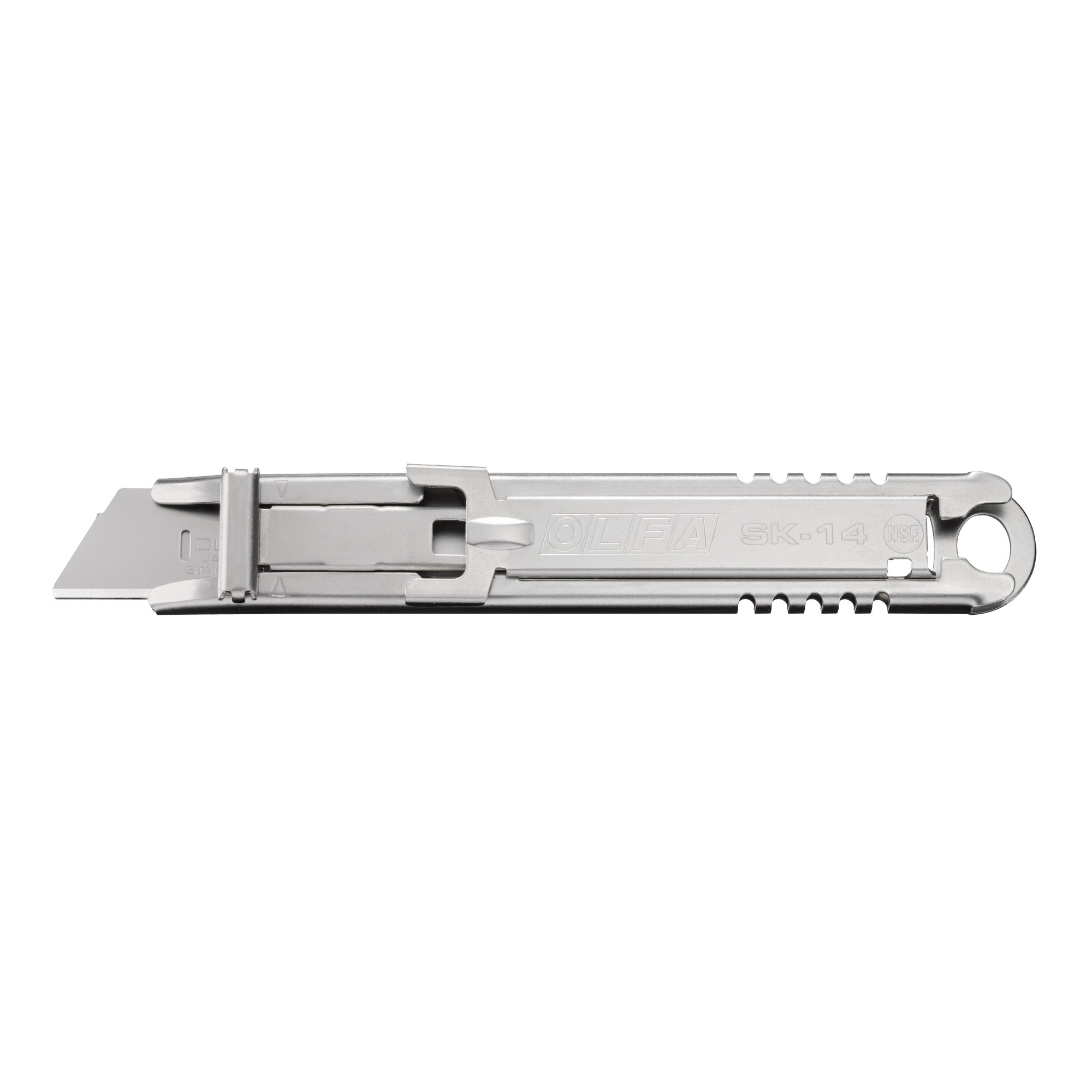 Couteau de sécurité autorétractable, 14,5 mm, Acier inoxydable, Prise en Acier inoxydable