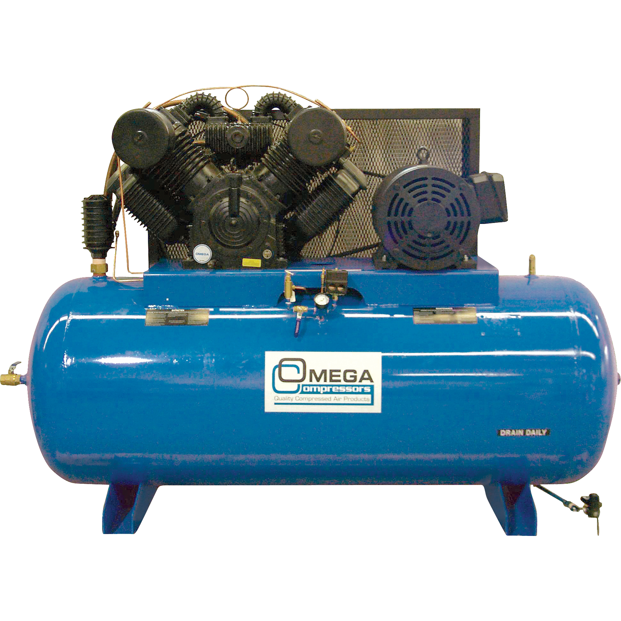 Compresseurs d'air série industrielle - Compresseurs horizontaux - Deux Étages, 200 gal. (240 gal. US)