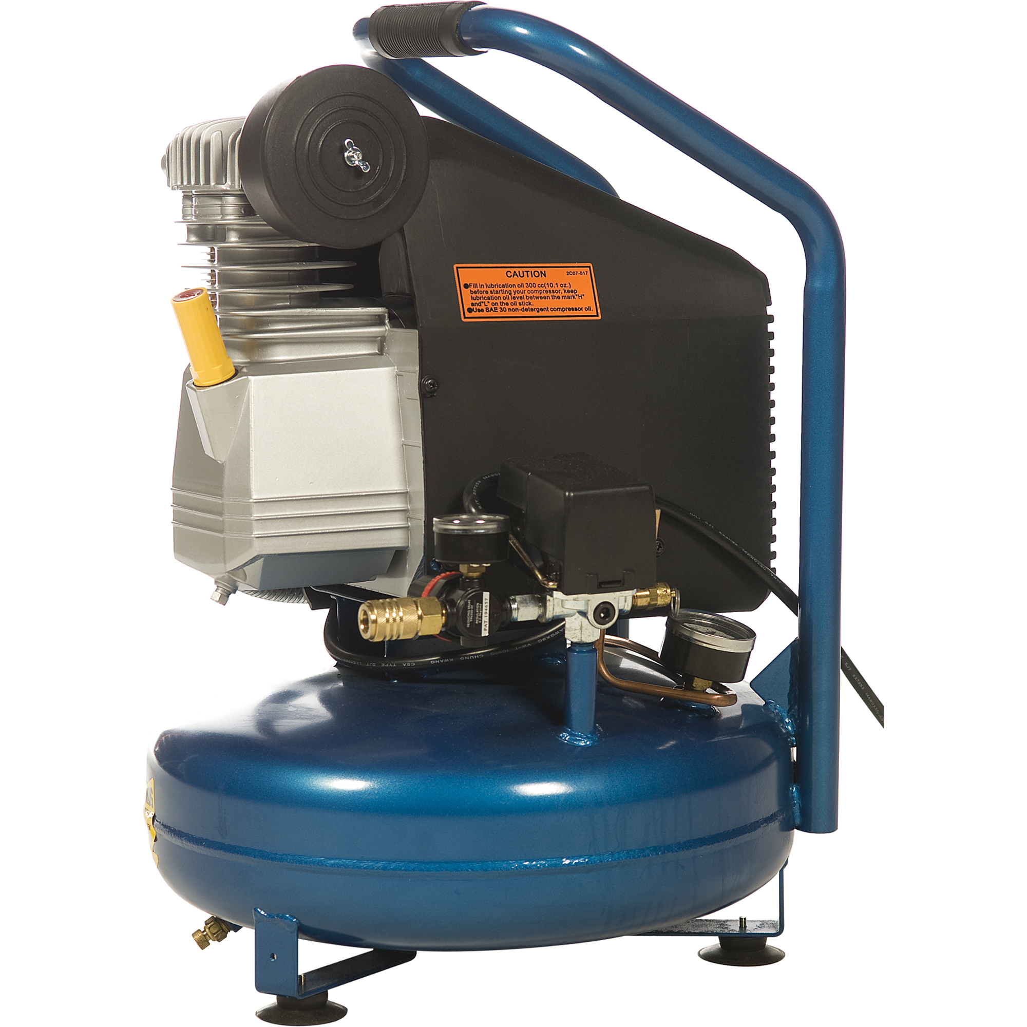 Compresseurs portatifs série pour entrepreneurs - Lubrification à l'huile, entraînement direct, Électrique, 3,3 gal. (4 gal. US), 125 PSI, 115/1 V