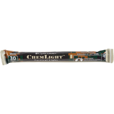Bâtons de sécurité luminescents CyalumeMD 6", Blanc, Durée 30 min