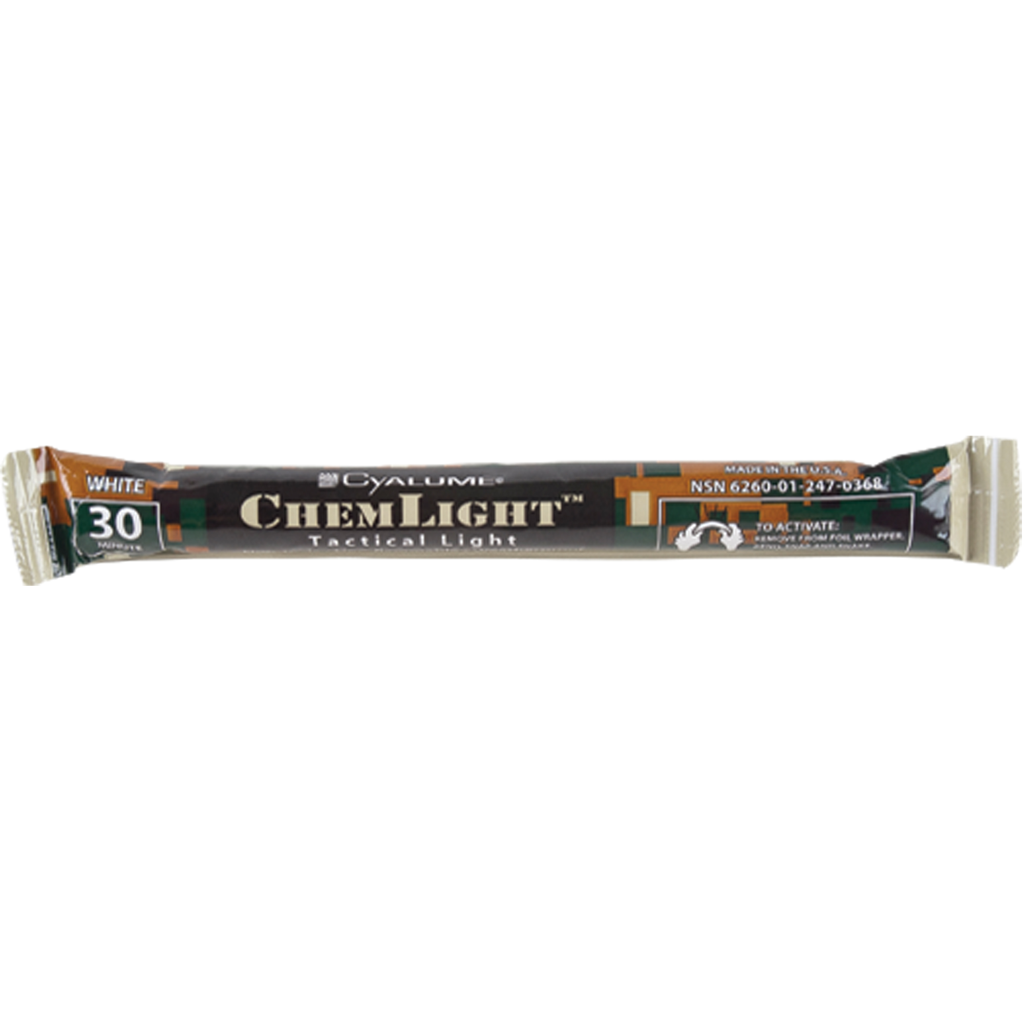 Bâtons de sécurité luminescents CyalumeMD 6", Blanc, Durée 30 min