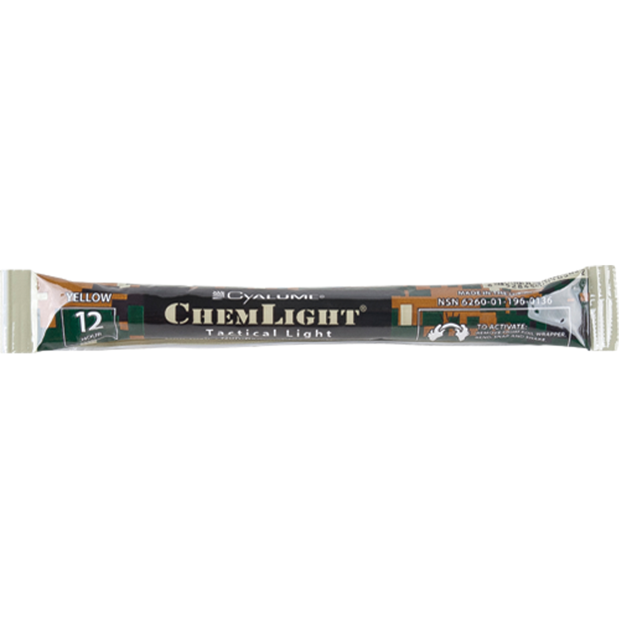 Bâtons de sécurité luminescents CyalumeMD 6", Jaune, Durée 12 h