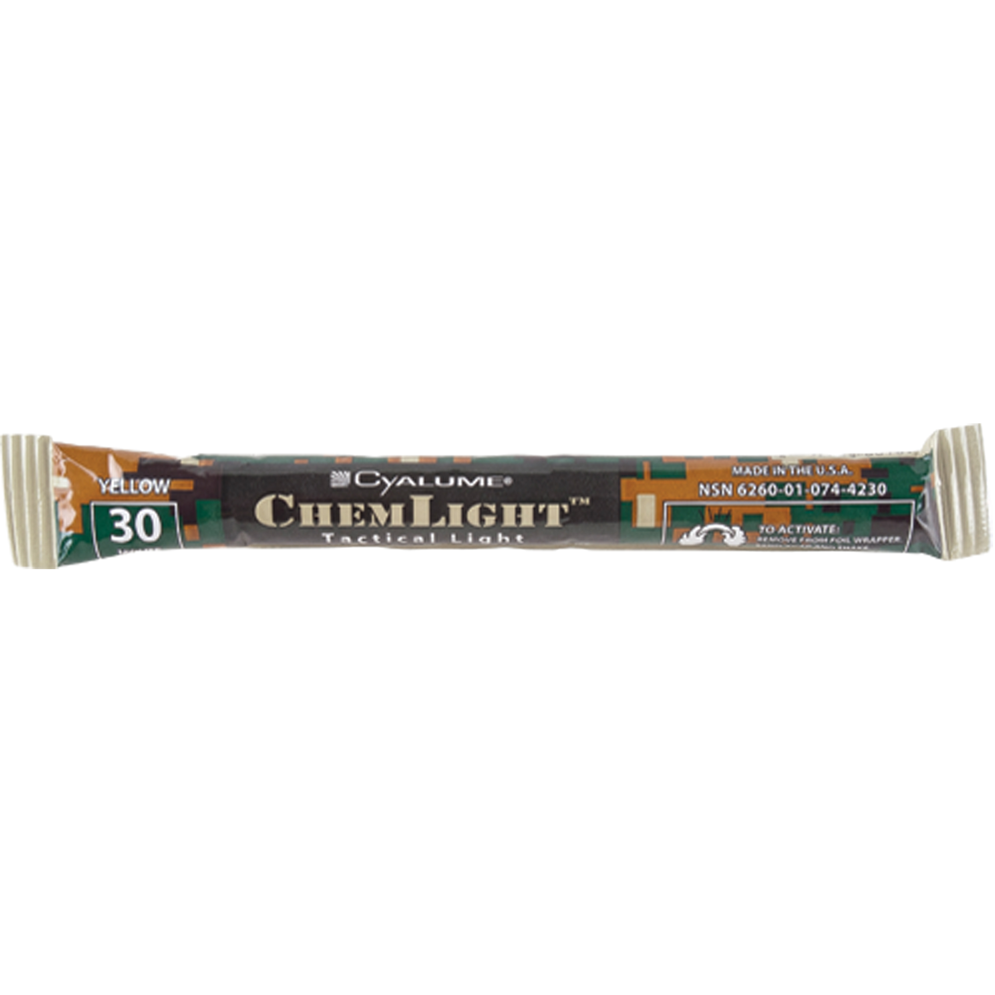 Bâtons de sécurité luminescents CyalumeMD 6", Jaune, Durée 30 min