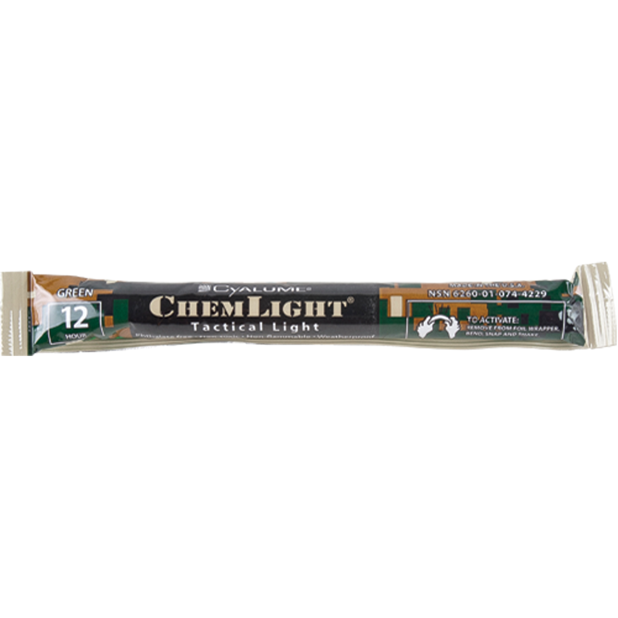 Bâtons de sécurité luminescents CyalumeMD 6", Vert, Durée 12 h