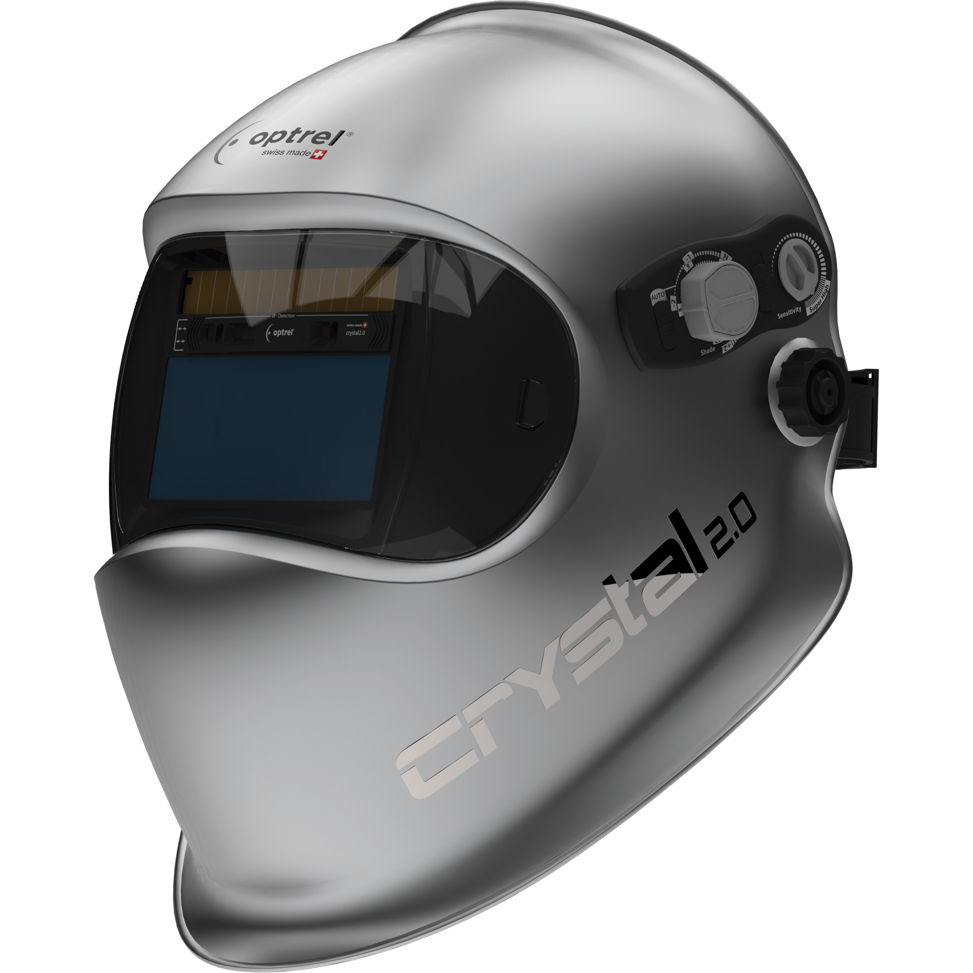 Masque de soudage auto-assombrissant Crystal 2.0, 3,94" lo x 1,97" la Champ de vision, Teinte 2/4 - 12, Argent