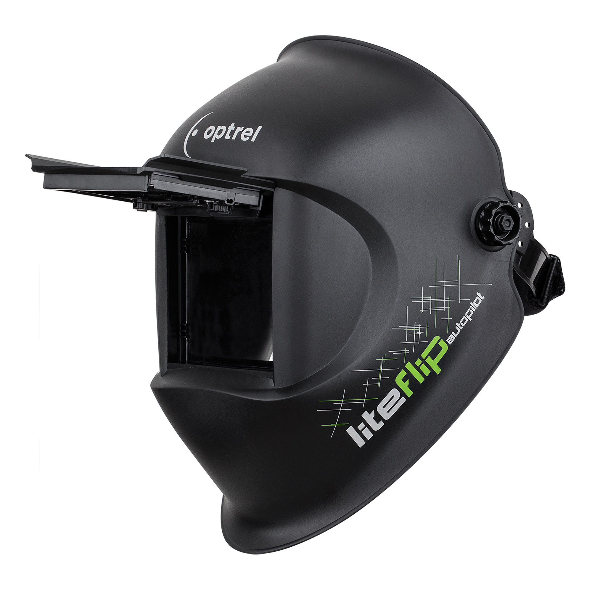 Masque de soudage Liteflip Autopilot, 3,94" lo x 1,97" la Champ de vision, Teinte 1/5/5 - 14, Noir