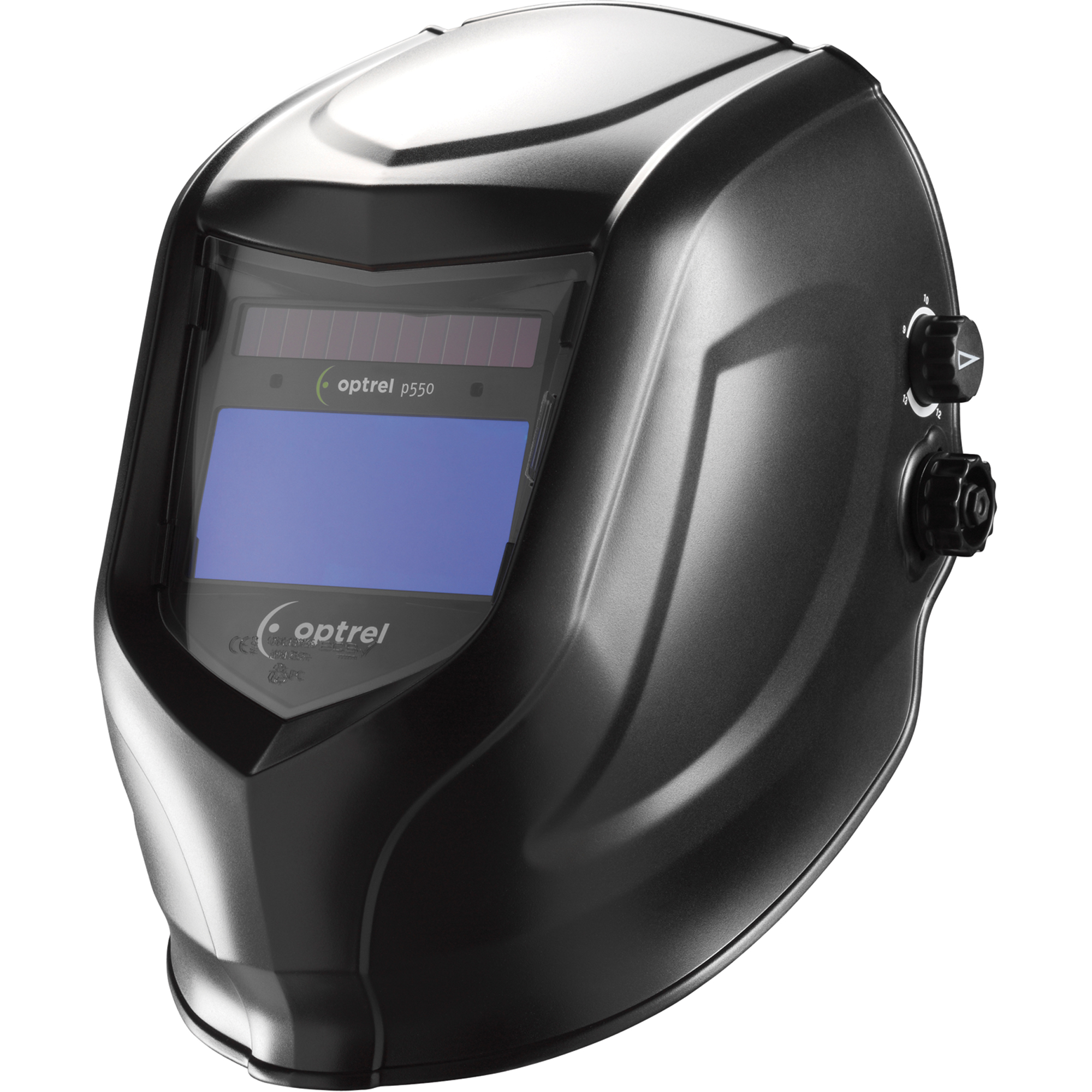 Masques de soudage p550, 3,94" lo x 1,97" la Champ de vision, Teinte 9 - 13, Noir