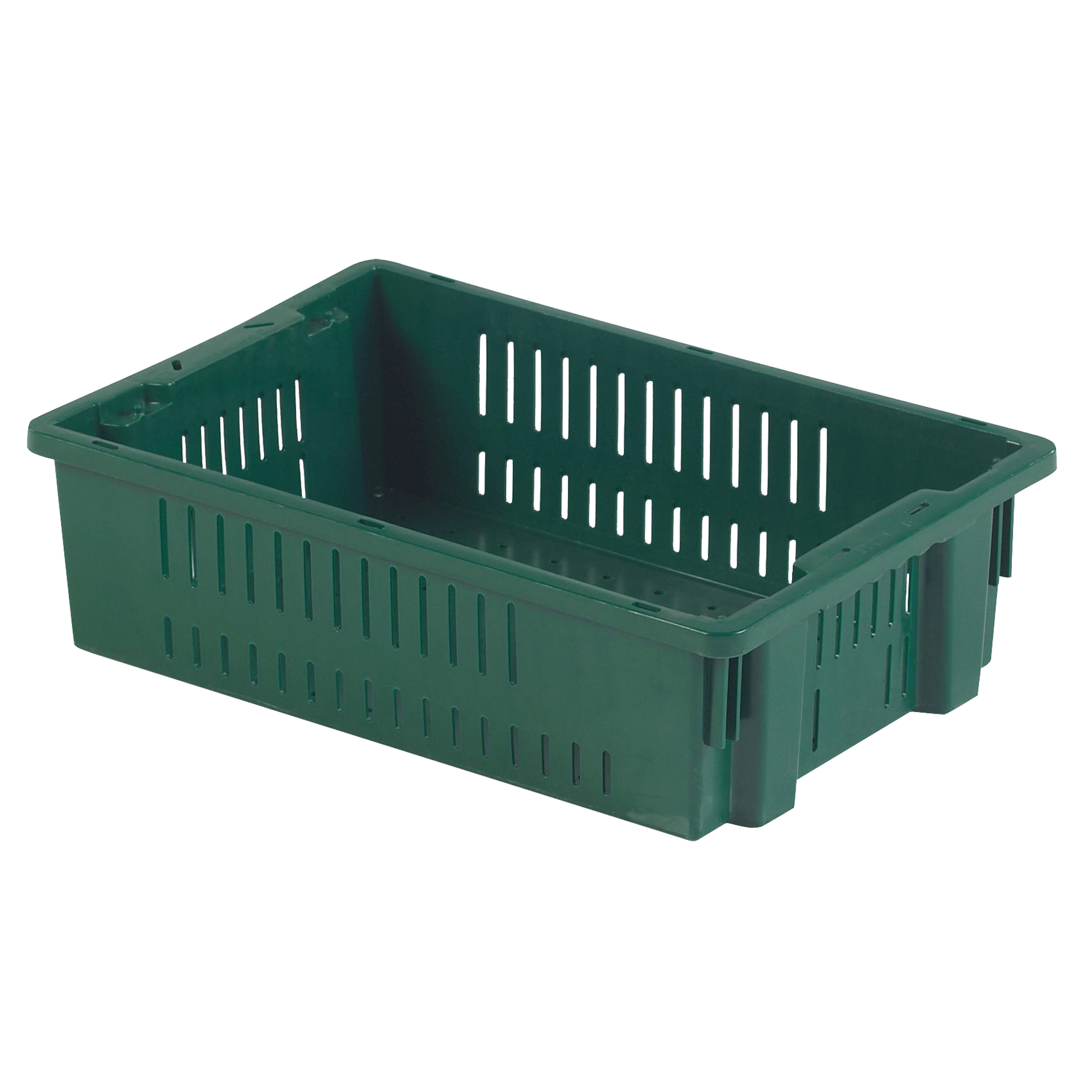 Contenant en plastique empilable Stack-N-Nest pour l'agriculture, 13,1" x 19,7" x 5,6", Vert