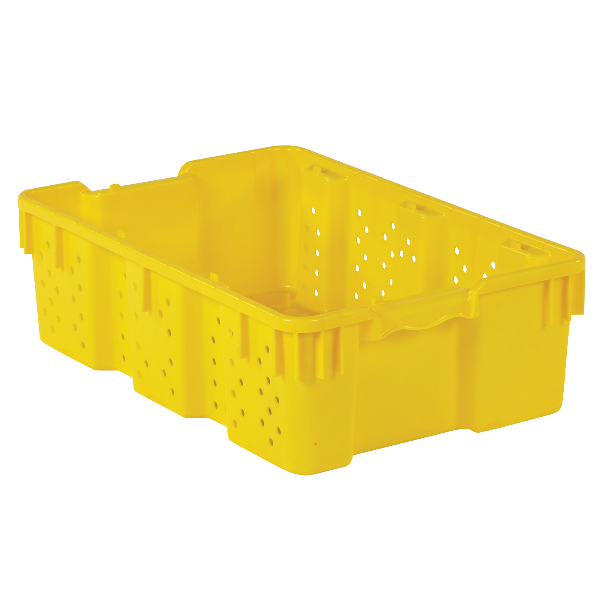 Contenant en plastique empilable Stack-N-Nest pour l'agriculture, 16" x 23,9" x 7,3", Jaune