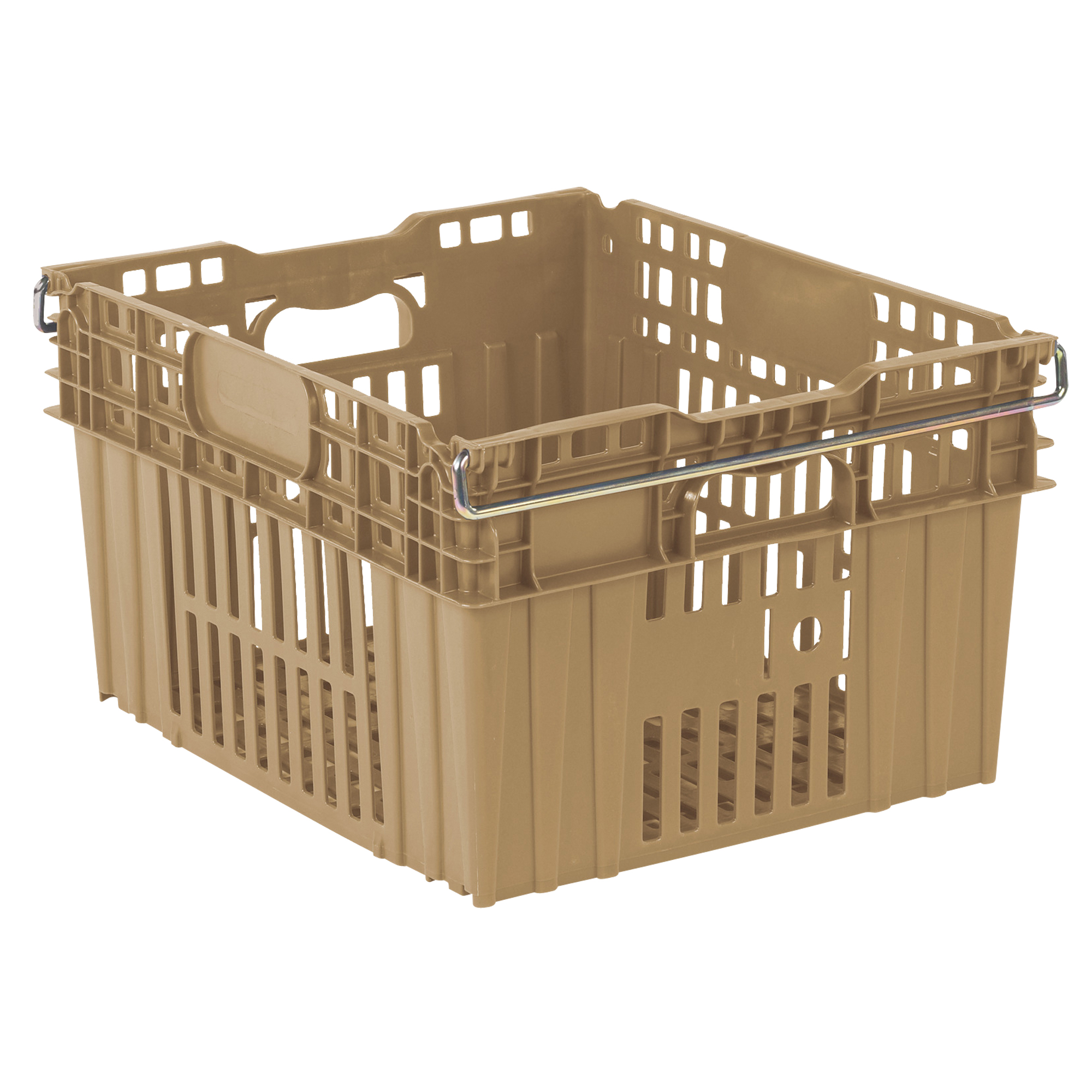 Contenant en plastique empilable Stack-N-Nest pour l'agriculture, 20" x 24" x 13,4", Beige