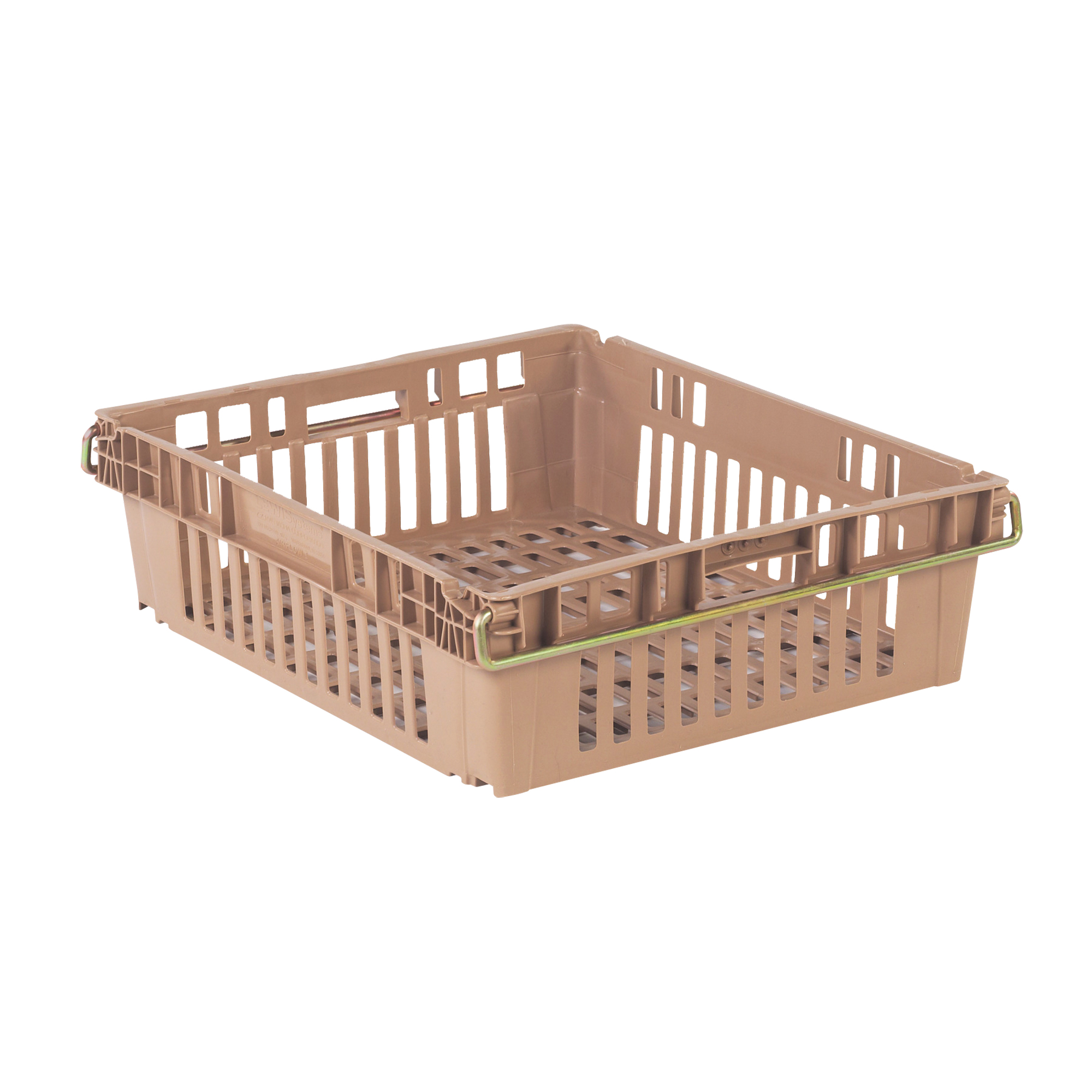 Contenant en plastique empilable Stack-N-Nest pour l'agriculture, 20,3" x 24" x 6,8", Beige