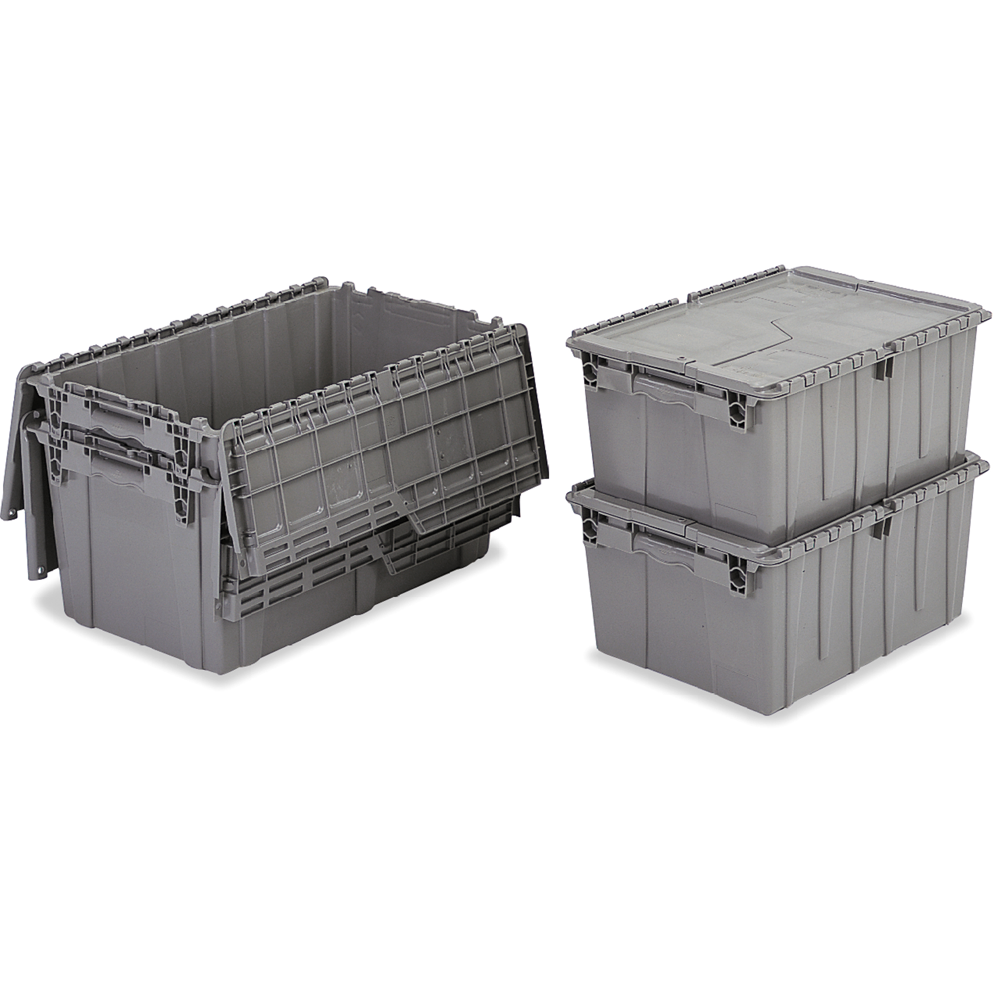 Contenants de distribution FlipakMD en plastique polyéthylène (PE), 11,8" x 9,8" x 7,7", Gris – Image 2