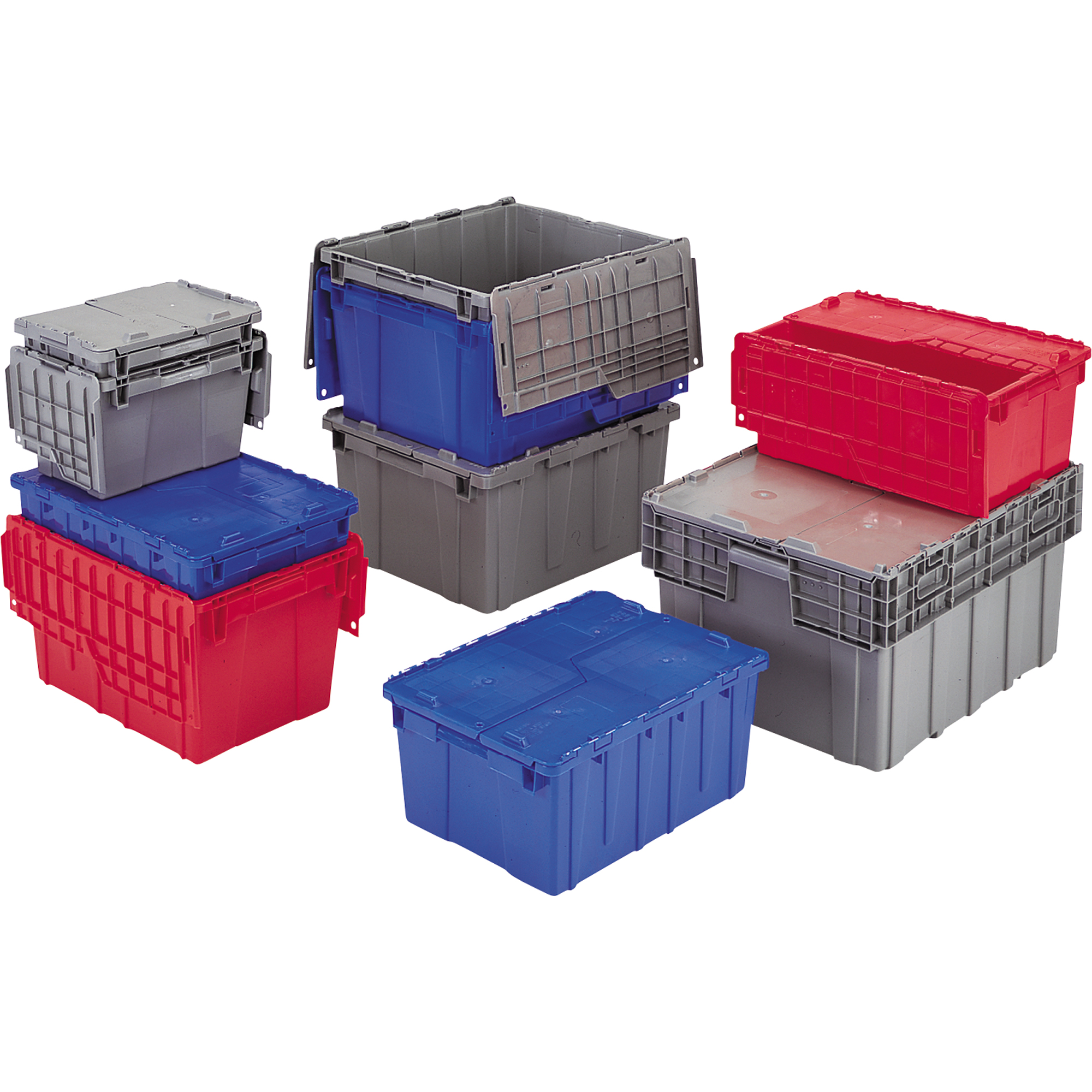 Contenants de distribution FlipakMD en plastique polyéthylène (PE), 11,8" x 9,8" x 7,7", Gris – Image 3