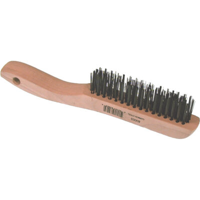 Brosse métallique à fils courts, Acier, 4 x 16 rangs de fils, Longueur 10"