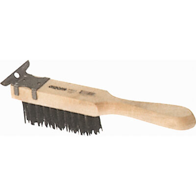 Brosses de grattage à grattoir, manche droit, Acier, 4 x 11 rangs de fils, Longueur 11-3/8"
