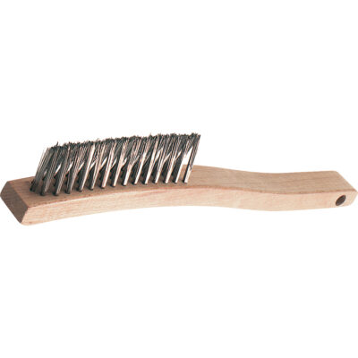 Brosses de grattage à manche long, rainure en V, Acier inoxydable, 3 x 14 rangs de fils, Longueur 13-3/4"