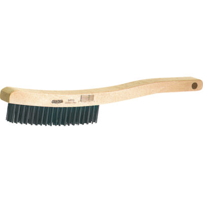 Brosses de grattage a/manche recourbé, Acier inoxydable, 3 x 19 rangs de fils, Longueur 13-11/16"