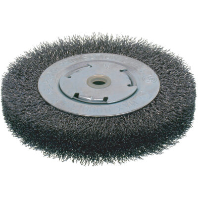 Brosses économiques à fils crêpés - Face large, 6" dia., Fils 0.014, Arbre 2"