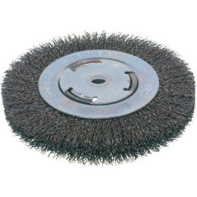 Brosses économiques à fils crêpés - Face moyenne, 6" dia., Fils 0.008, Arbre 2"
