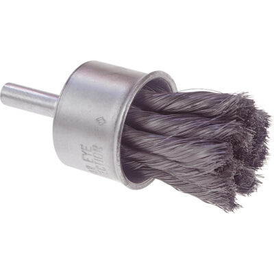 Brosses montées à fils noués, 1" dia., dia. Des fils 0.014, Tige 1/4"