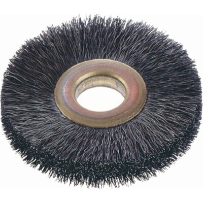 Brosses rotatives à fils crêpés de petit diamètre, 1-1/2" dia., Fils 0,014", Arbre 3/8"
