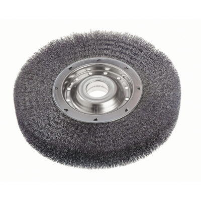 Brosses rotatives à fils crêpés - Face large, 10" dia., Fils 0,0118", Arbre 2"