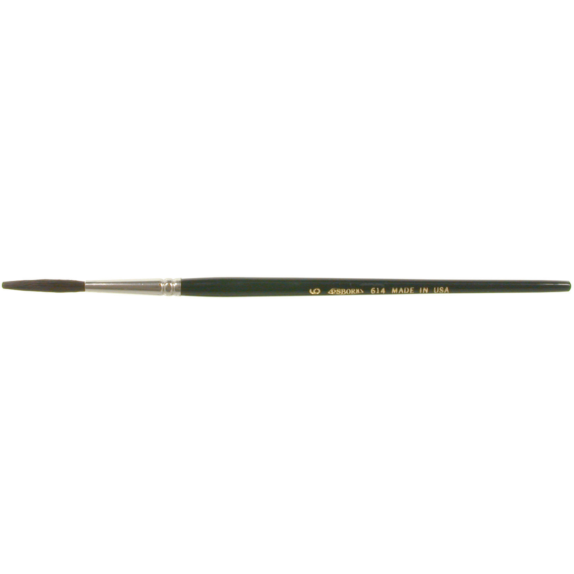Pinceau à lettre de forme ronde pour le marquage, Largeur de la brosse de 5/32", Soie de chameau, Manche à Bois