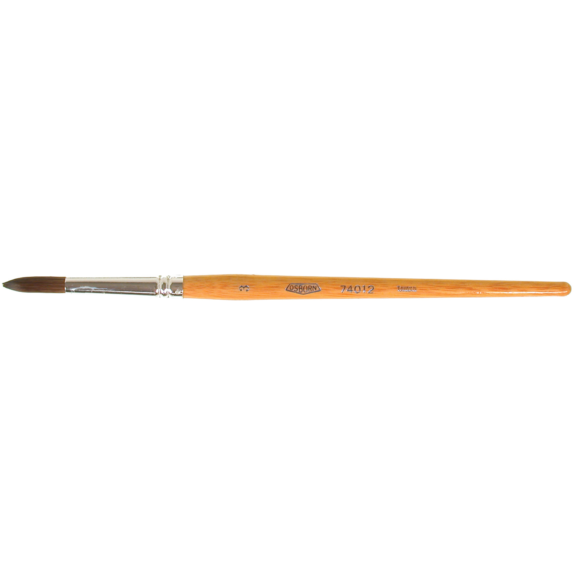 Pinceau à lettre de forme ronde pour le vernissage, Largeur de la brosse de 15/64", Soie de chameau, Manche à Bois