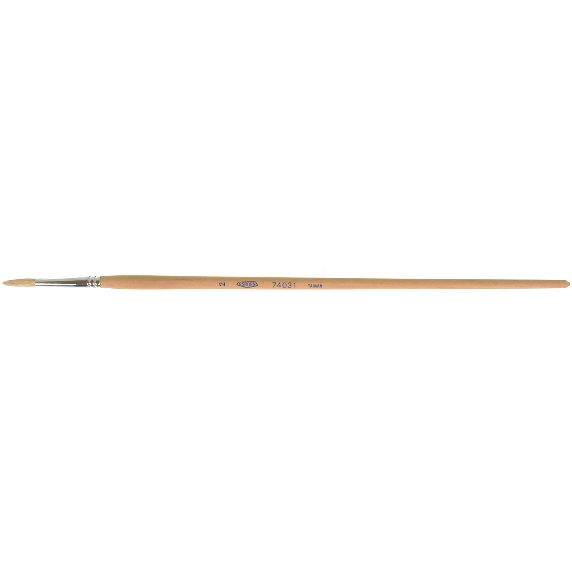 Pinceau de forme ronde en soies blanches pures pour marquage, Largeur de la brosse de 5/32", Soie blanche, Manche à Bois