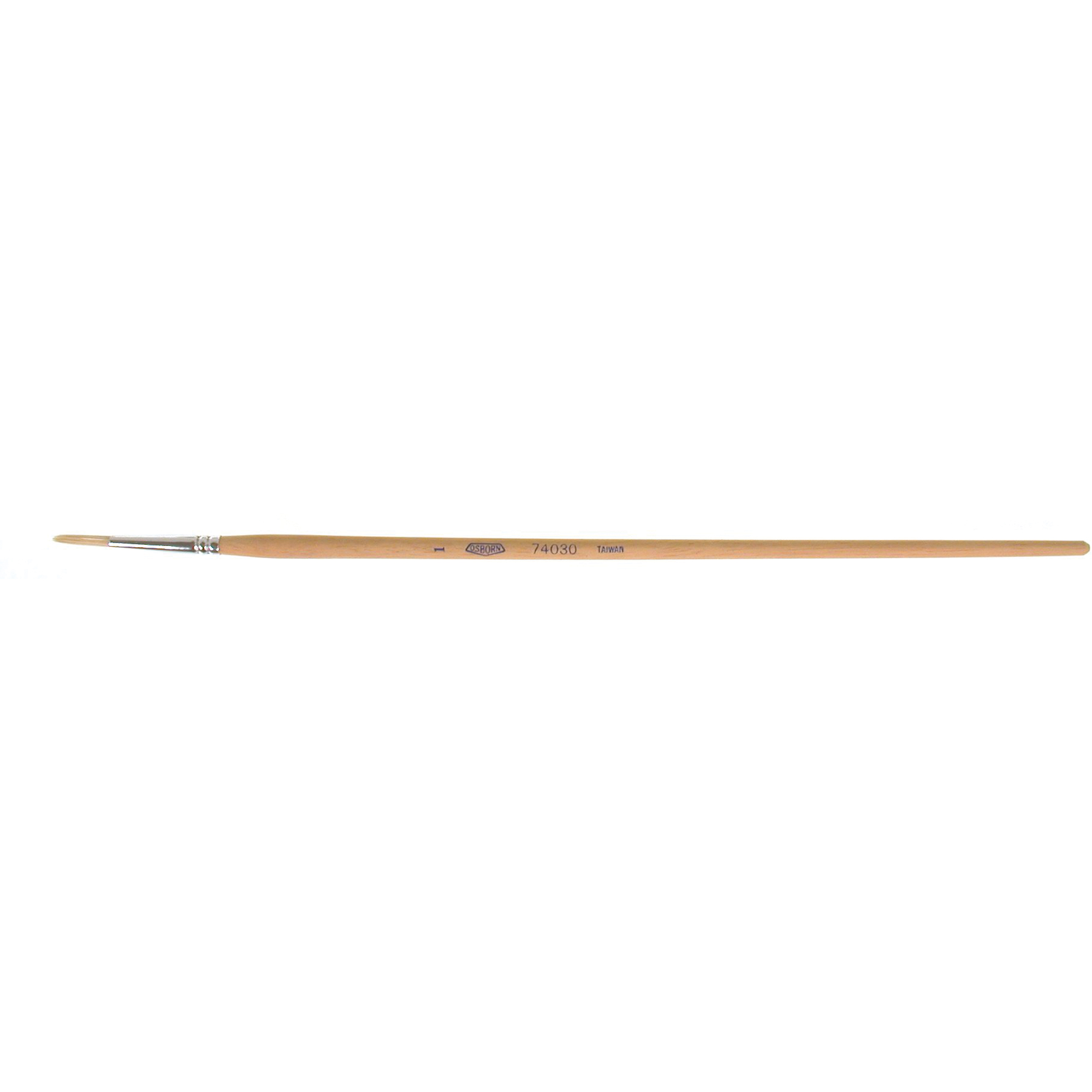 Pinceau de forme ronde en soies blanches pures pour marquage, Largeur de la brosse de 9/64", Soie blanche, Manche à Bois