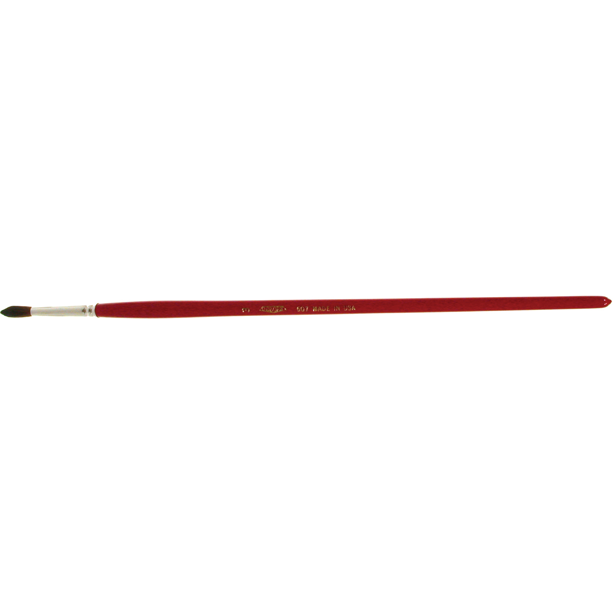 Pinceau de forme ronde pour marquage, Largeur de la brosse de 3/16", Soie de chameau, Manche à Bois
