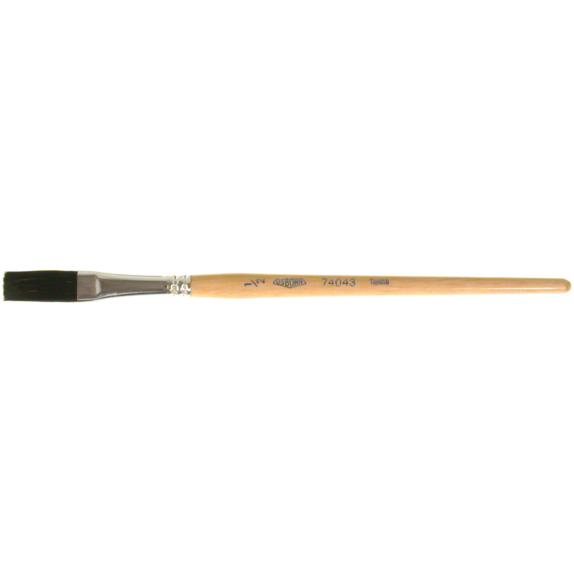 Pinceau une passe, Largeur de la brosse de 1/2", Soie de bœuf, Manche à Bois