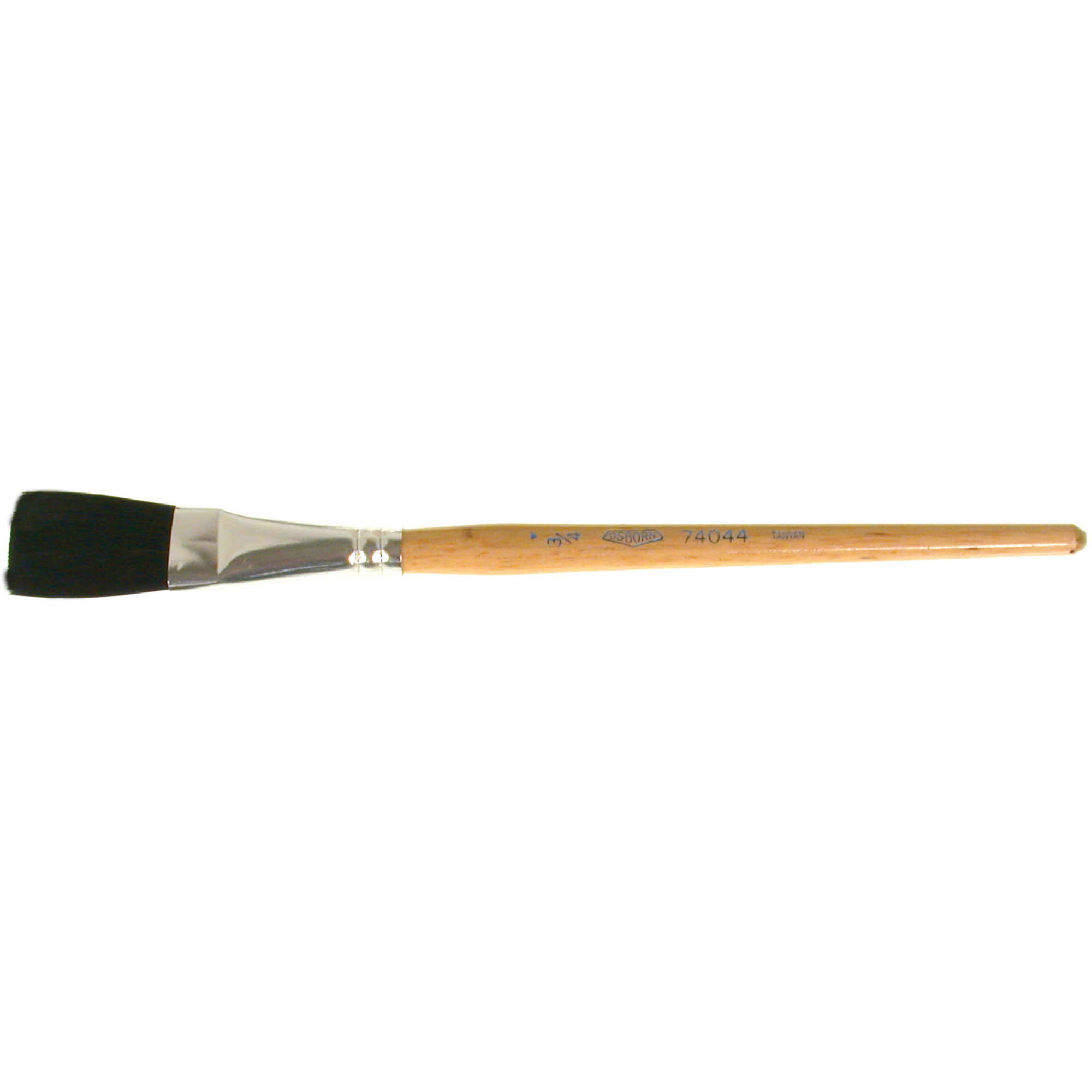 Pinceau une passe, Largeur de la brosse de 3/4", Soie de bœuf, Manche à Bois