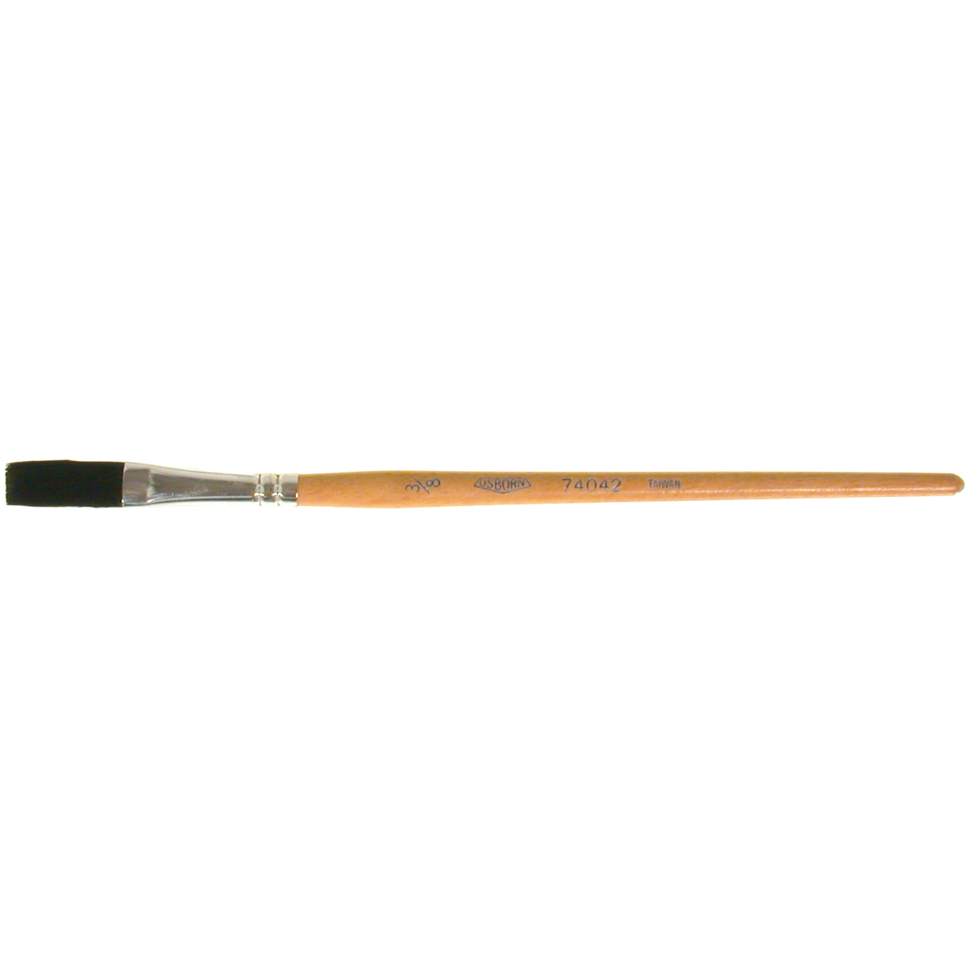 Pinceau une passe, Largeur de la brosse de 3/8", Soie de bœuf, Manche à Bois