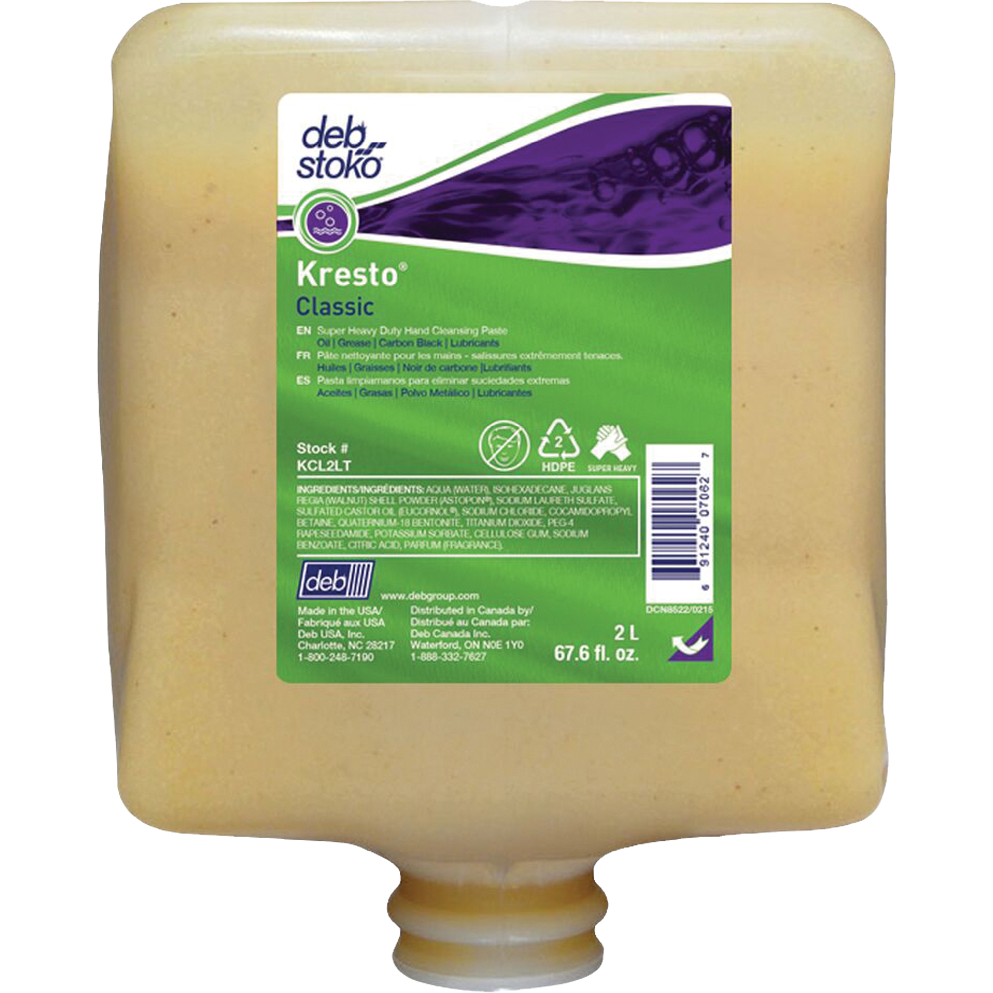 Nettoyant extra puissant pour les mains KrestoMD Classic, Pierre ponce, 2 L, Recharge, Parfumé