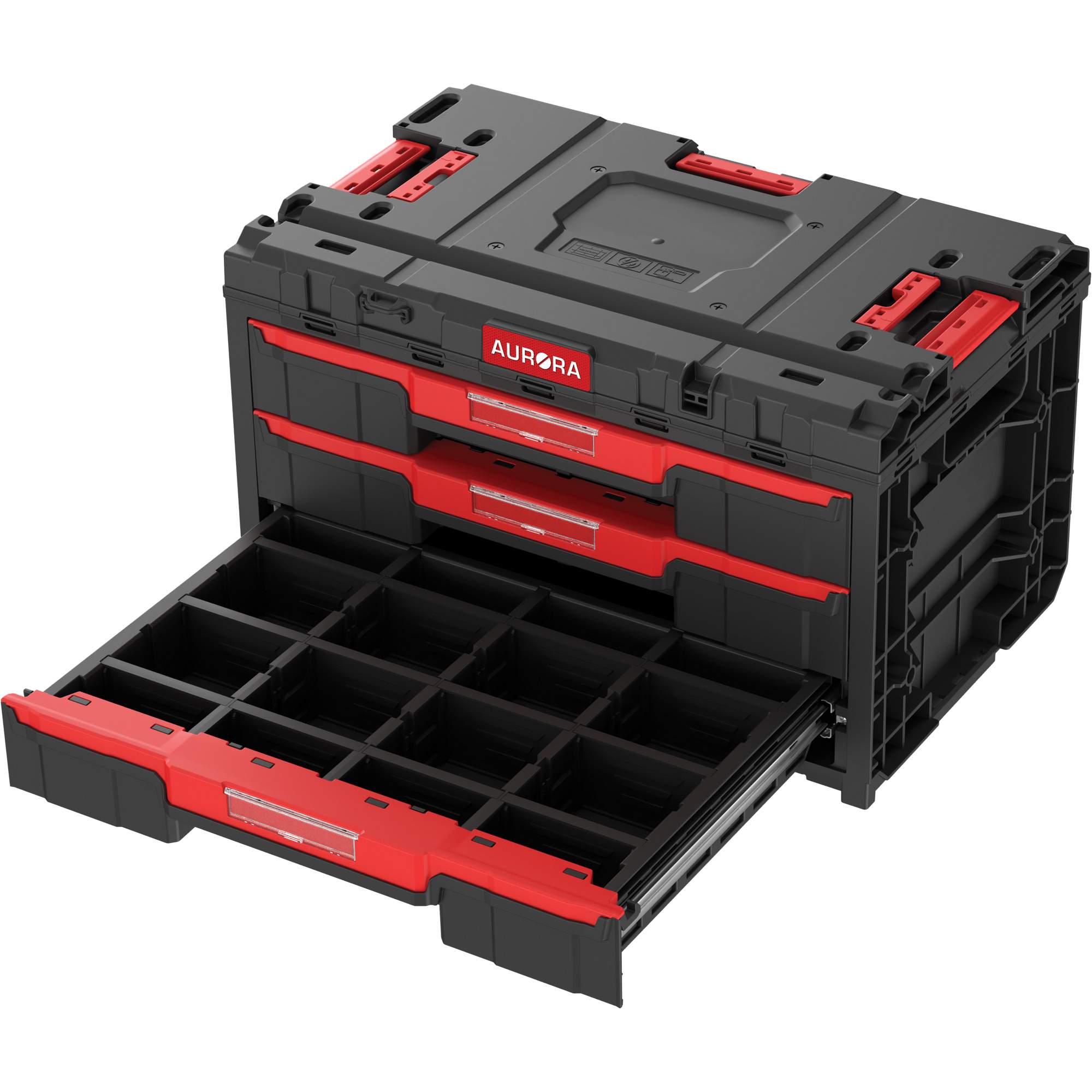 Boîte à outils à 3 tiroirs ArxMD, 23-1/10" x 15" x 13-2/5', Noir – Image 4