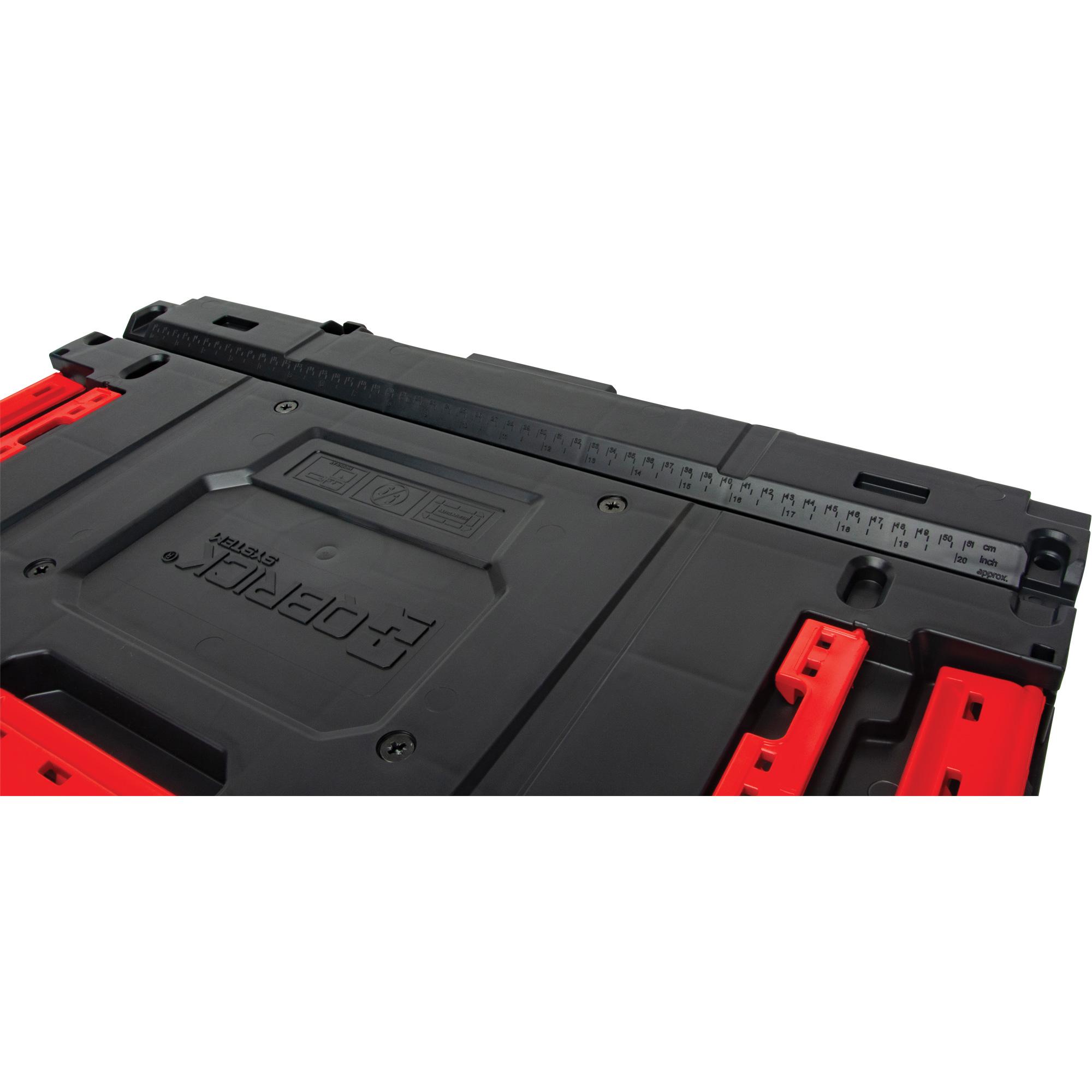Boîte à outils ArxMD avec un tiroir, 11-1/5'' la x 18-3/10" p x 9-1/10" h, Noir/Rouge – Image 7