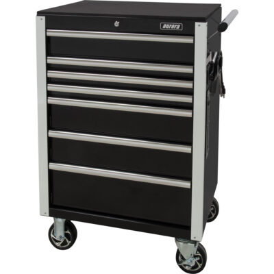 Chariot à outils à usage intensif, 7 tiroirs, 28" la x 22" p x 42-3/8" h, Noir