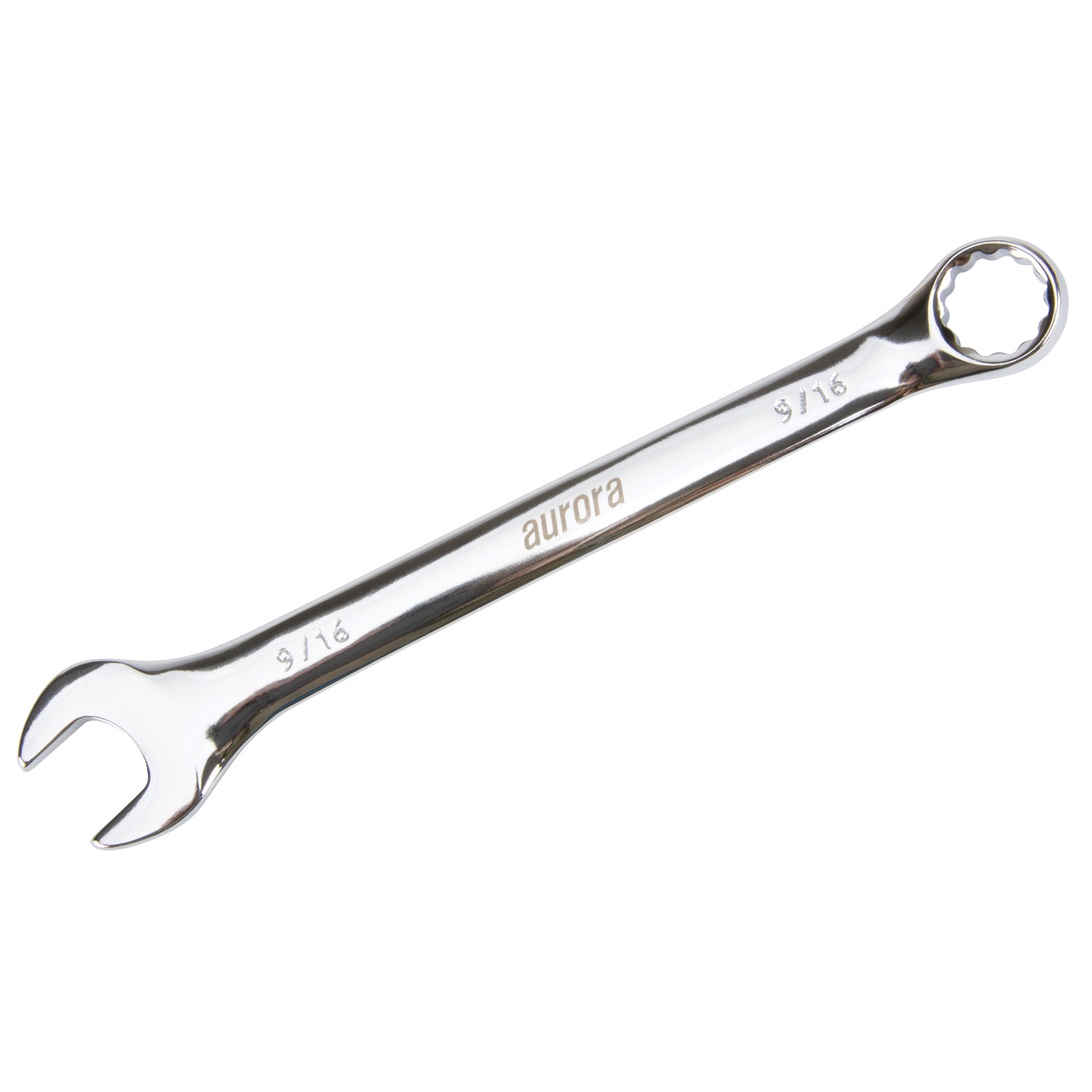 Clé mixte, 12 pans, 9/16", Fini Chrome