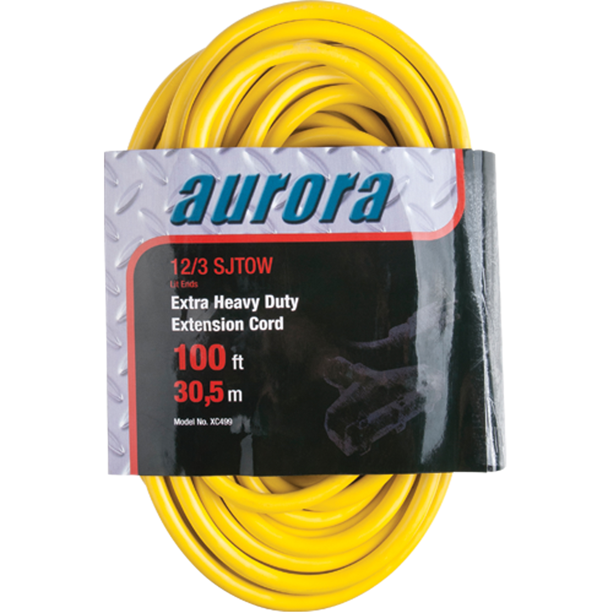 Cordon rallonge en vinyle avec indicateur lumineux, Extérieur, SJTOW, AWG 12/3, 15 A, 3 prise(s), 100'
