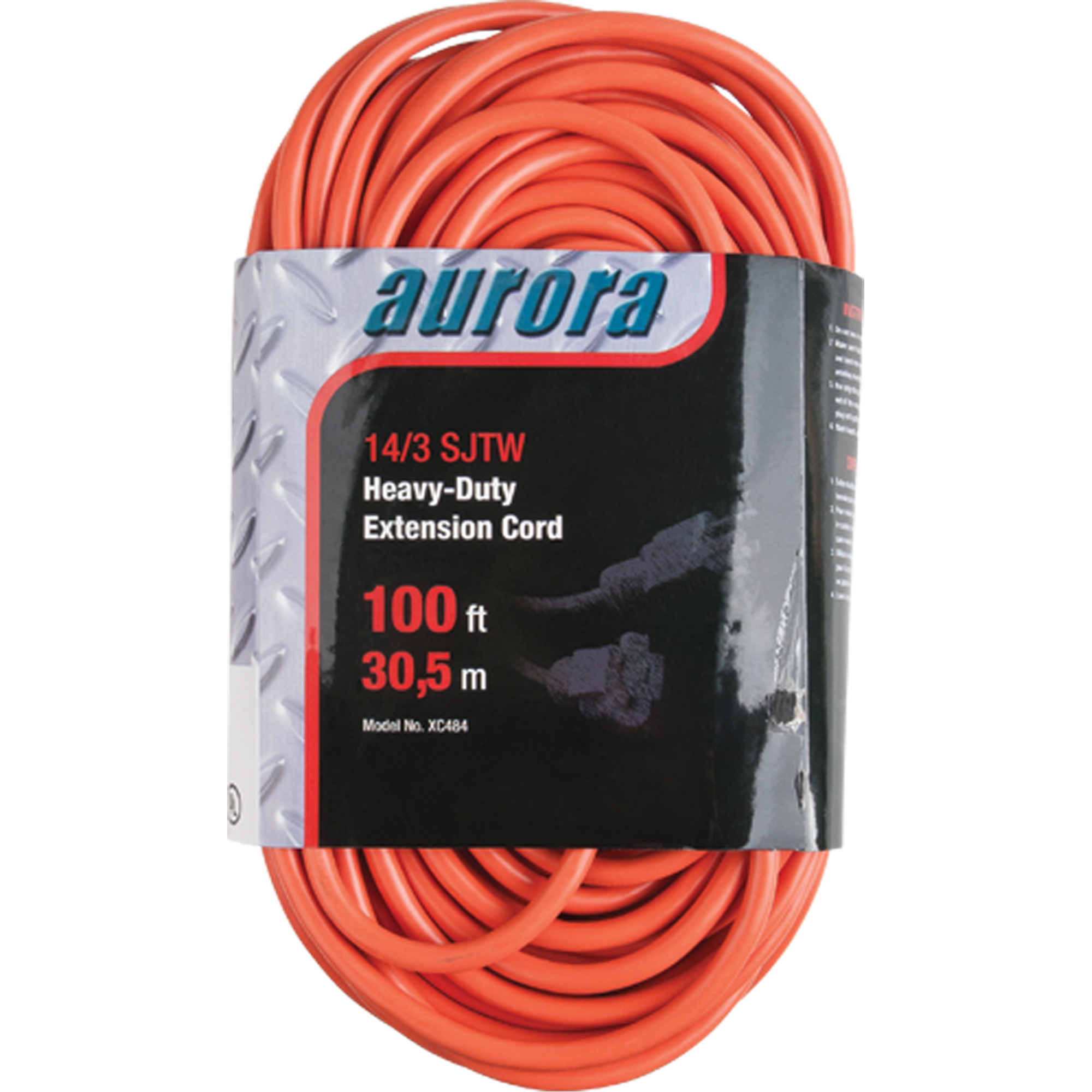 Cordon rallonge en vinyle, Extérieur, SJTW, AWG 14/3, 13 A, 100'