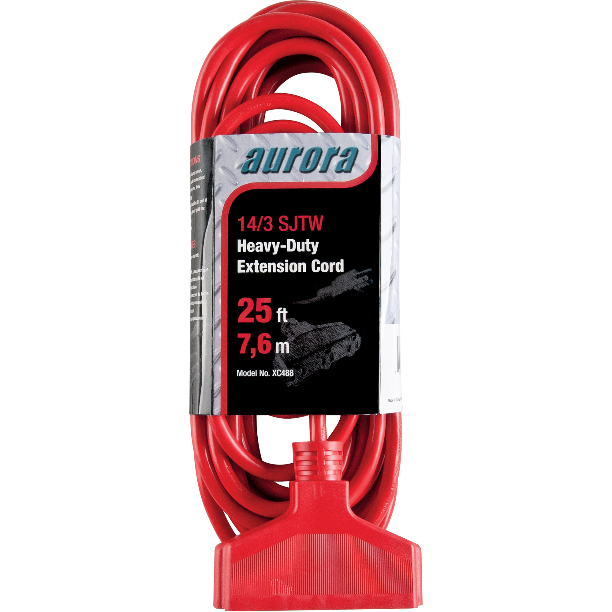 Cordon rallonge en vinyle, Extérieur, SJTW, AWG 14/3, 15 A, 3 prise(s), 25'