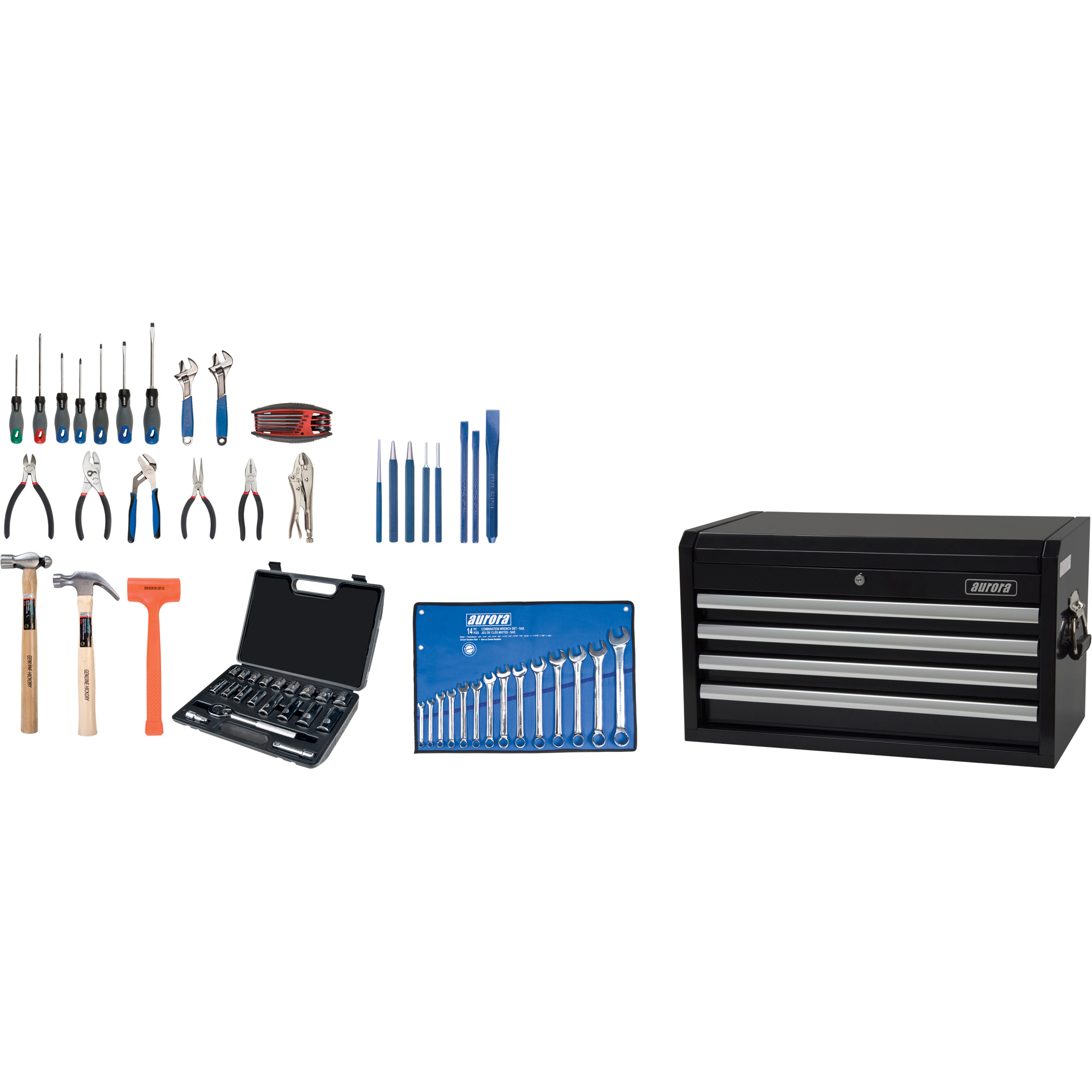 Ensemble d'outils de départ avec coffre en acier, 70 morceaux