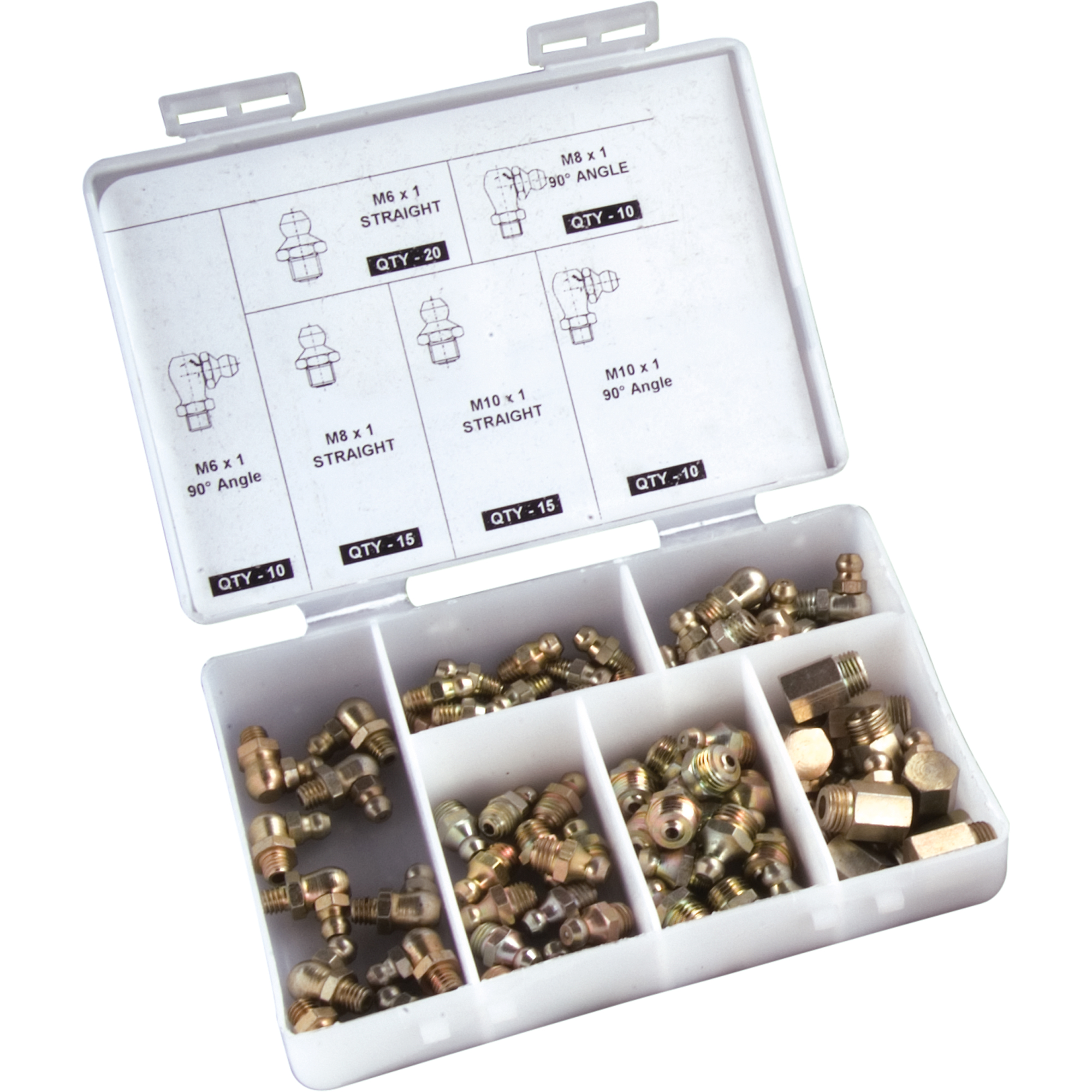 Jeu de raccords graisseurs, 80 mcx