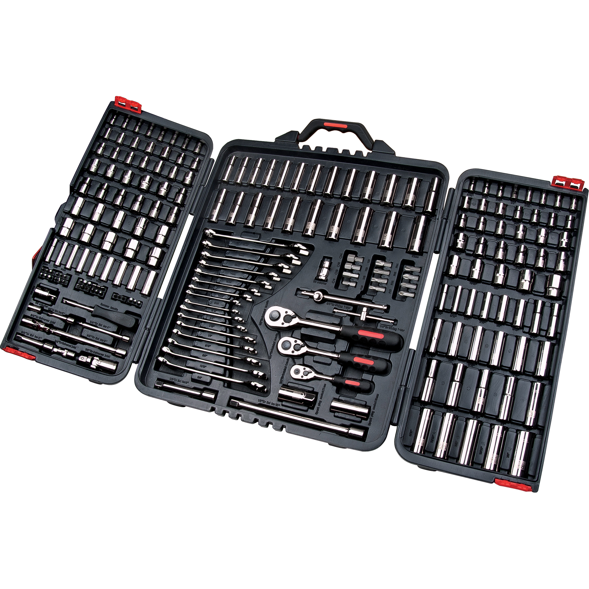 Jeux de douilles et clés SAE/métriques 1/4", 3/8" et 1/2", 210 Mcx, Profond