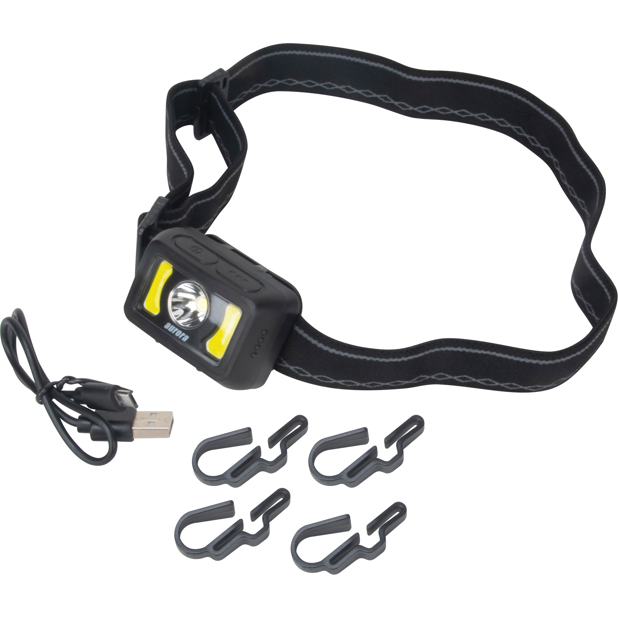 Lampe frontale, DEL, 350 lumens, 2 hres de fonctionnement, piles Rechargeable